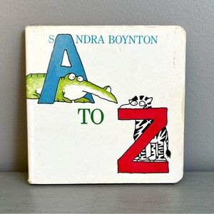VTG Sandra Boyton- A to Z- Children Board Book RARE Cover Little Simon 1984